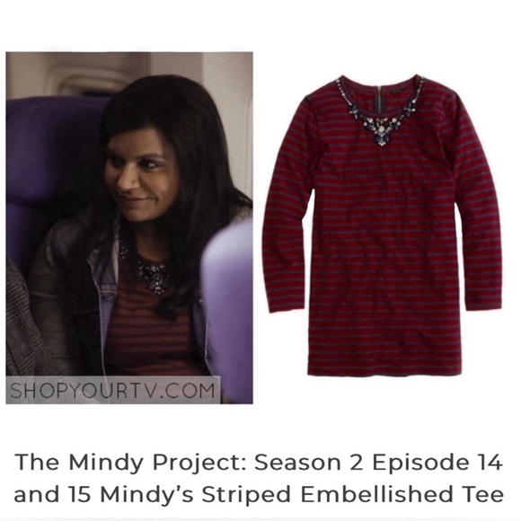 J. Crew Factory Jeweled Striped 3/4 sleeve - Picture 11 of 11